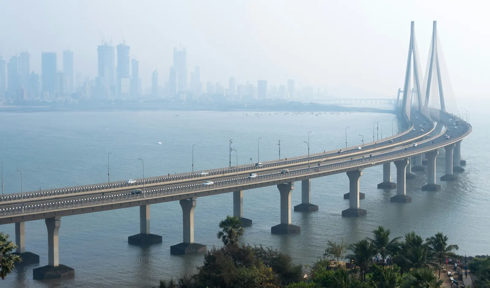 Mumbai sea link and skyline, representing India corridor connectivity.